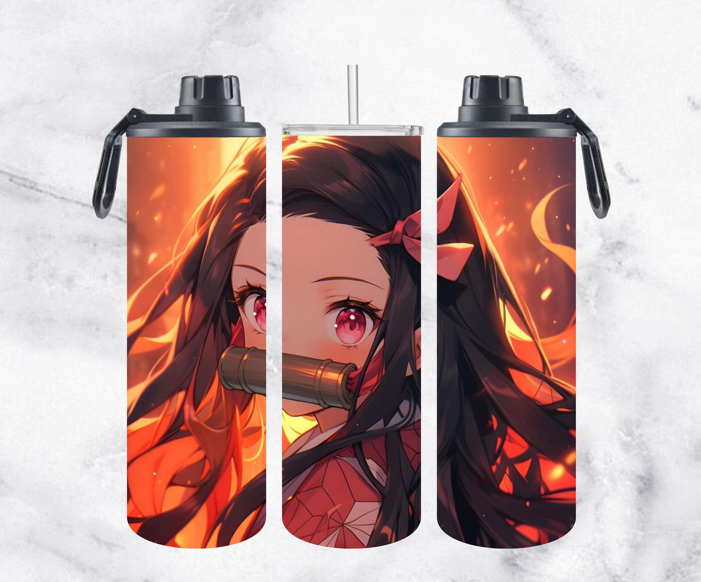 Dual-Lid Sport Bottle / Tumbler - Anime NK1