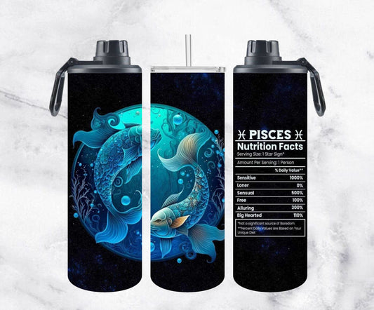 Zodiac Dual-Lid Sport Bottles - Pisces