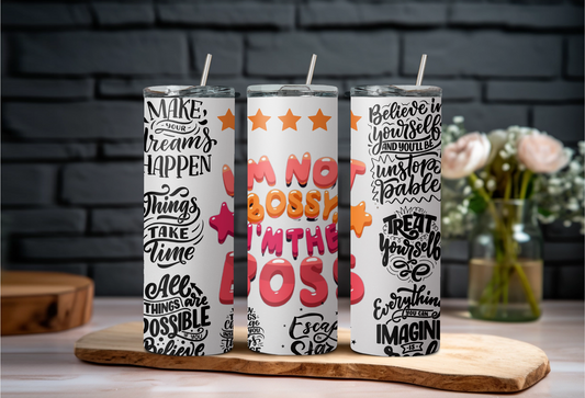 I'm the Boss and Achieve 20oz Tumblers